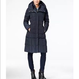 Cole Haan navy blue layered down puffer coat